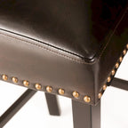 30.5  Modern Bar Stool with Leather Backrest Padded Seat, Nailhead Trim, Solid Wood Legs for Bar Dining Room Living Room Caf