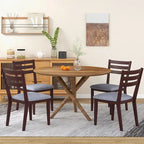 Gymax Upholstered Dining Chair Set of 4 Armless Cushioned Seat Hollow