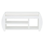 Shoe Storage Bench with Cushion and Curved Side