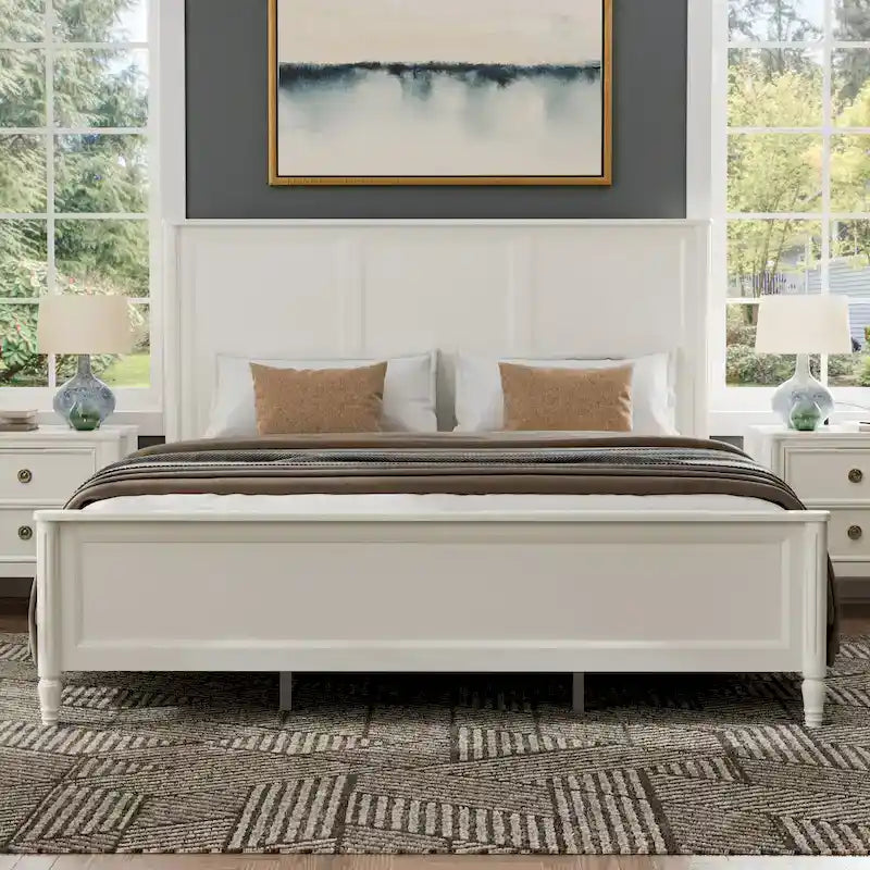 Furniture of America Arlena Classic Modern Solid Wood Panel Bed