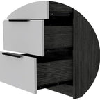 Wood Modern 5 Drawer Dresser Chest with Metal Glides and Handles