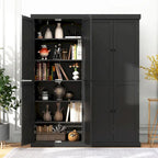 Gymax 72.5  Kitchen Pantry w/4 Door 6-Tier Shelves Freestanding