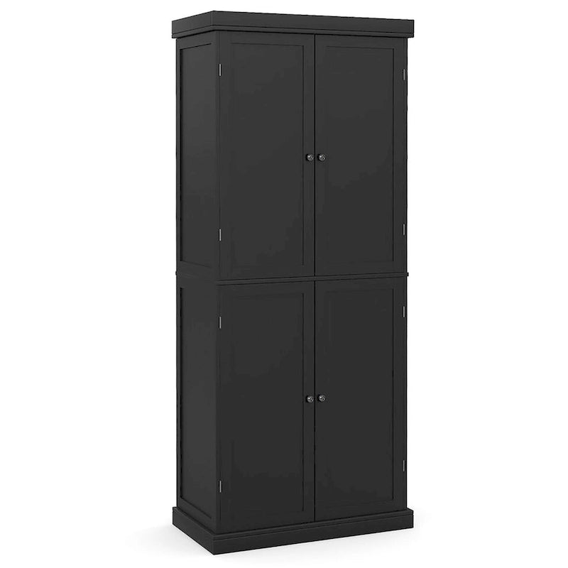 Gymax 72.5  Kitchen Pantry w/4 Door 6-Tier Shelves Freestanding