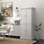 Gymax 72.5  Kitchen Pantry w/4 Door 6-Tier Shelves Freestanding