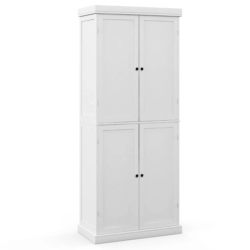 Gymax 72.5  Kitchen Pantry w/4 Door 6-Tier Shelves Freestanding