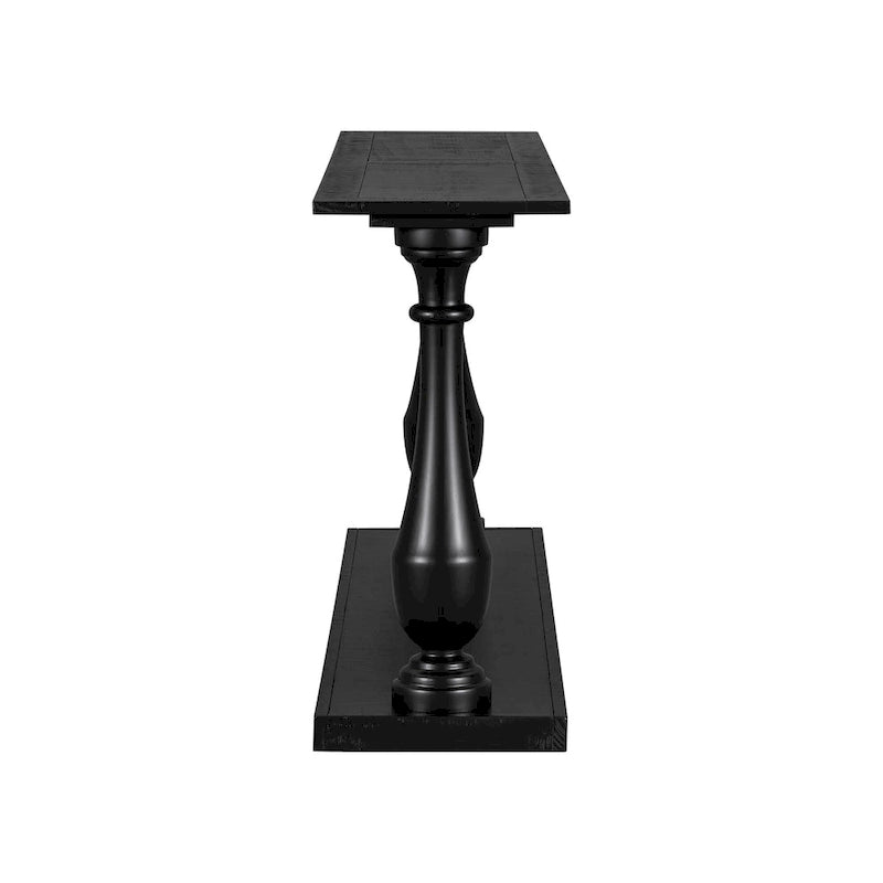 Vase-Leg Design Console Table Narrow Entryway Table Sofa Side Table with Bottom Shelf
