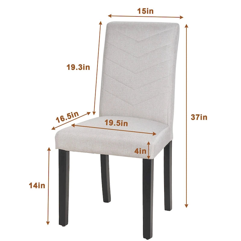 VECELO Upholstered Dining Chairs Set of 6 Parson Classic Upholstered Dining Chair,Modern 37  Parson Chairs
