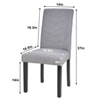 VECELO Upholstered Dining Chairs Set of 6 Parson Classic Upholstered Dining Chair,Modern 37  Parson Chairs