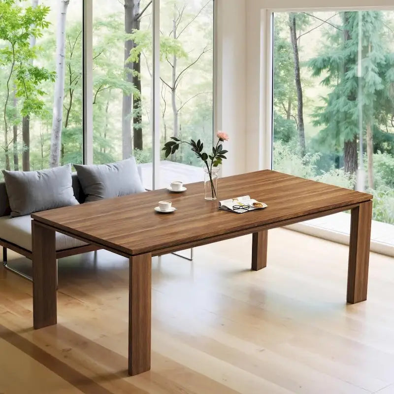 62.99 Inch Mid Century Modern Solid Wood Dining Table for 4-6 People