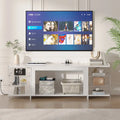 VECELO 70  Rustic TV Stand without/with Fireplace Heater(2 Options),Media Entertainment Center Table with Storage Shelves