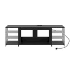 VECELO 70  Rustic TV Stand without/with Fireplace Heater(2 Options),Media Entertainment Center Table with Storage Shelves