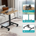 42.5  H Tall Small Standing Desk Mobile Portable Rolling Laptop PC Table Adjustable Height w/ Wheels