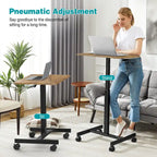 42.5  H Tall Small Standing Desk Mobile Portable Rolling Laptop PC Table Adjustable Height w/ Wheels