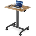 42.5  H Tall Small Standing Desk Mobile Portable Rolling Laptop PC Table Adjustable Height w/ Wheels