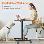 42.5  H Tall Small Standing Desk Mobile Portable Rolling Laptop PC Table Adjustable Height w/ Wheels