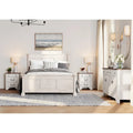 WAMPAT Farmhouse 3PCS Bedroom Set, 59  W Large Sideboard Buffet Cabinet,and Wood Nightstands Set of 2 with Charging Station