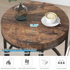 Modern Round Side End Table for Living Room, Tall Narrow Nightstand for Bedroom