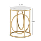 Modern Round Side End Table for Living Room, Tall Narrow Nightstand for Bedroom