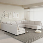 116  Chenille U-Shaped Modular Sectional Sofa, 8-Seater