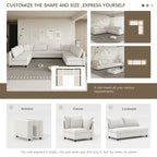 116  Chenille U-Shaped Modular Sectional Sofa, 8-Seater