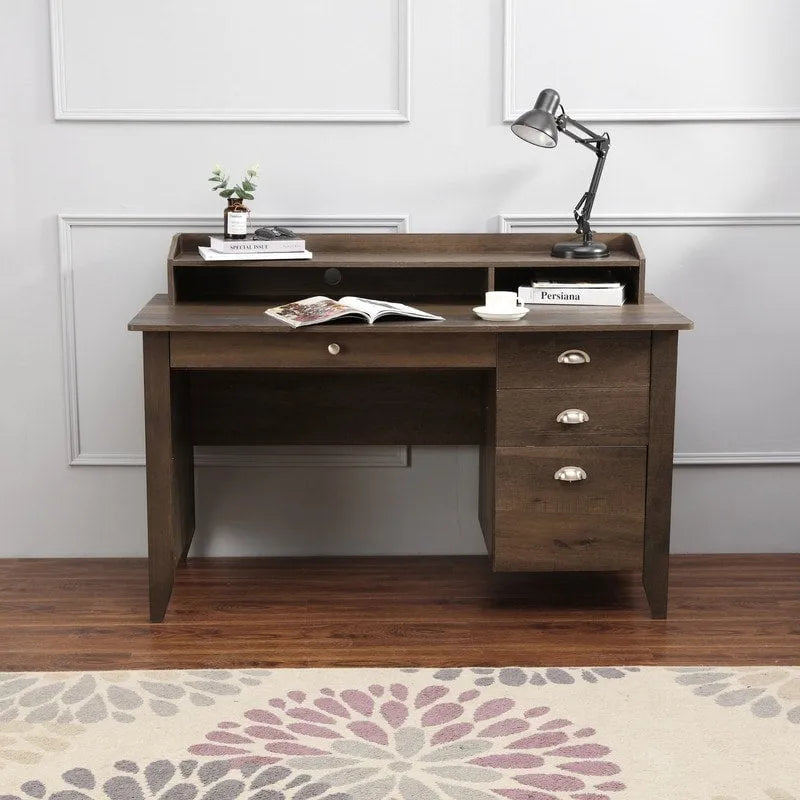 Lokatse Home 53  Wide Home Office Writing Desk With Hutch