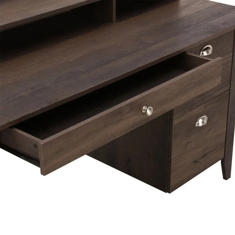 Lokatse Home 53  Wide Home Office Writing Desk With Hutch