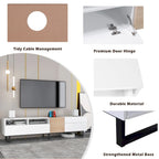 70.9  TV Stand with Double Storage Space and Drop Down Door for TVs Up to 80