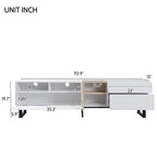 70.9  TV Stand with Double Storage Space and Drop Down Door for TVs Up to 80