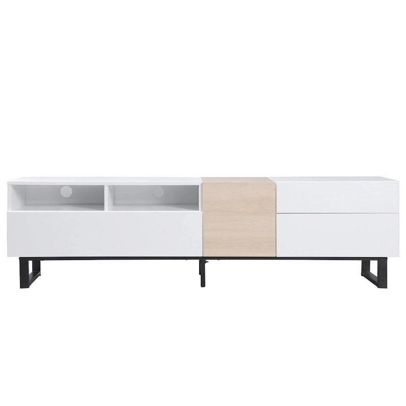 70.9  TV Stand with Double Storage Space and Drop Down Door for TVs Up to 80