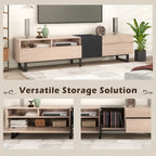 70.9  TV Stand with Double Storage Space and Drop Down Door for TVs Up to 80