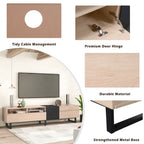 70.9  TV Stand with Double Storage Space and Drop Down Door for TVs Up to 80