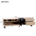 70.9  TV Stand with Double Storage Space and Drop Down Door for TVs Up to 80
