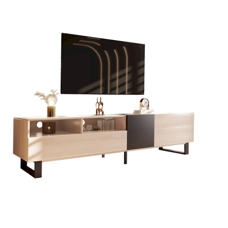70.9  TV Stand with Double Storage Space and Drop Down Door for TVs Up to 80