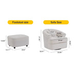 Velvet Swivel Chair with Ottoman, 360 Rotation & 300lb Capacity