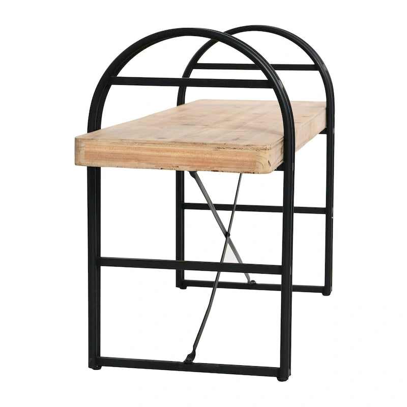 Wood and Metal Bench