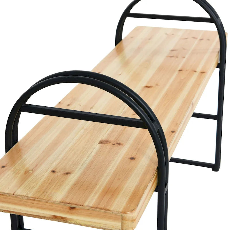 Wood and Metal Bench