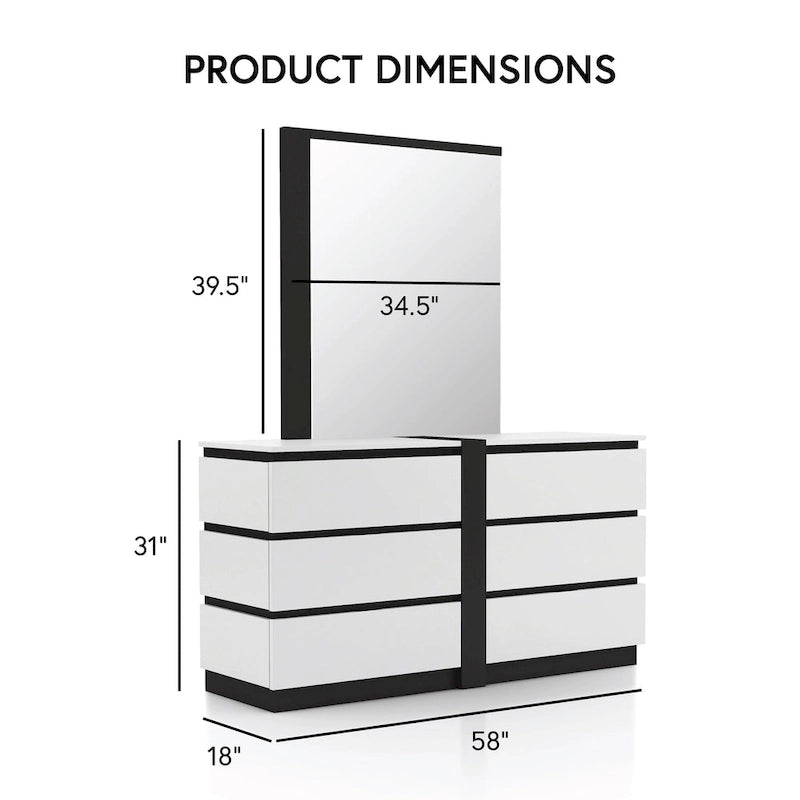 Conjira Modern White Wood 6-Piece Storage Platform Bedroom Set with USBs by Furniture of America