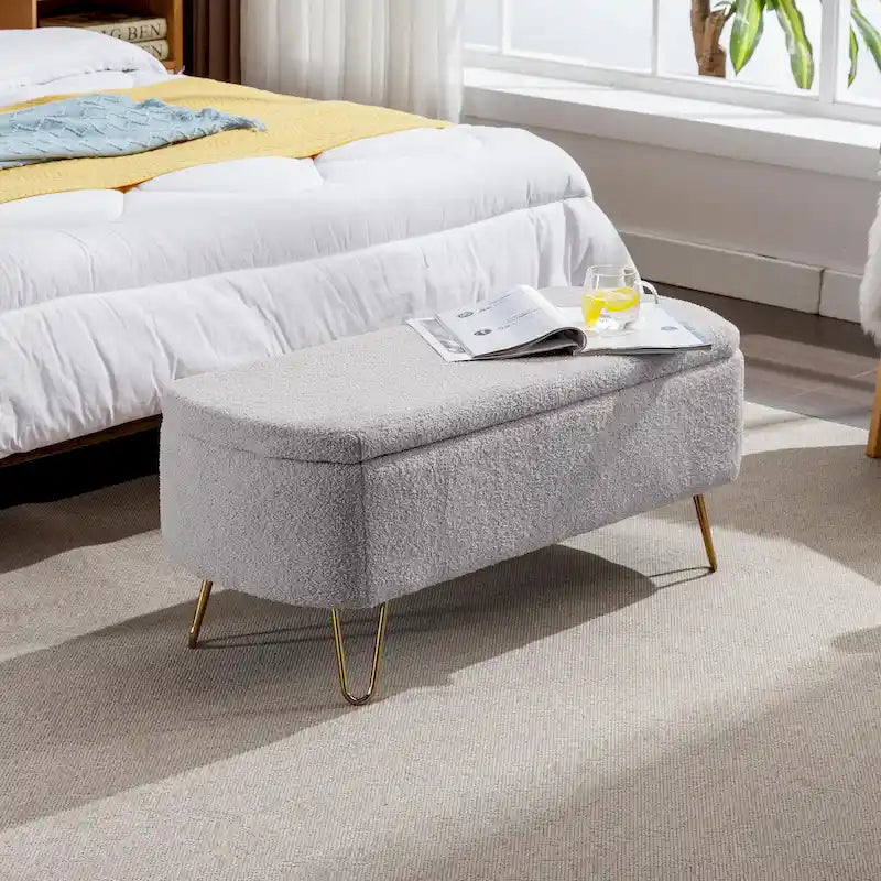 Storage Ottoman Bench for End of Bed