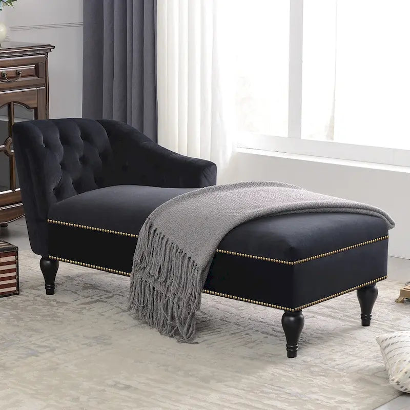[New+Video] 58 Velvet Chaise Lounge - 26.50 x 58.00 x 28.60
