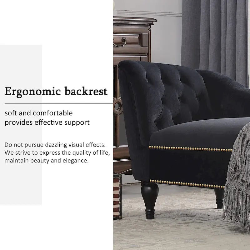 [New+Video] 58 Velvet Chaise Lounge - 26.50 x 58.00 x 28.60