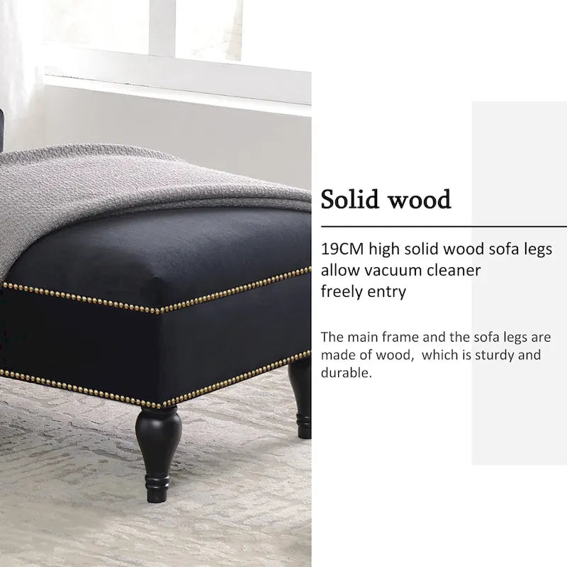 [New+Video] 58 Velvet Chaise Lounge - 26.50 x 58.00 x 28.60