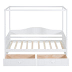 Twin Size Wood Canopy Day Bed with 2 Drawers