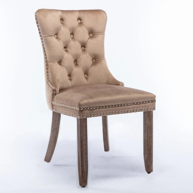 High-end Tufted Solid Wood Contemporary Velvet Upholstered Dining Chair