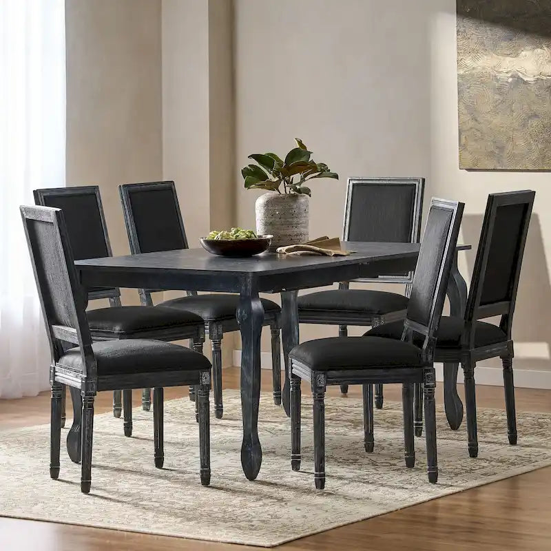 Regan Upholstered Expandable 7 Piece Dining Set by