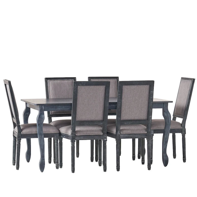 Regan Upholstered Expandable 7 Piece Dining Set by
