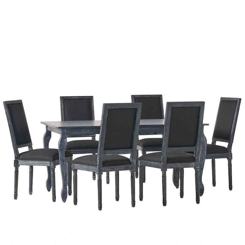 Regan Upholstered Expandable 7 Piece Dining Set by