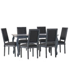 Regan Upholstered Expandable 7 Piece Dining Set by