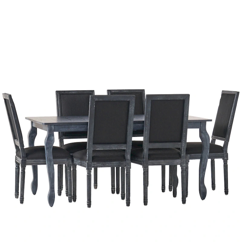 Regan Upholstered Expandable 7 Piece Dining Set by
