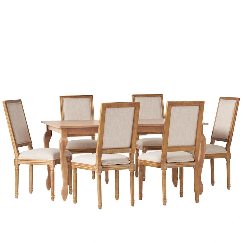 Regan Upholstered Expandable 7 Piece Dining Set by