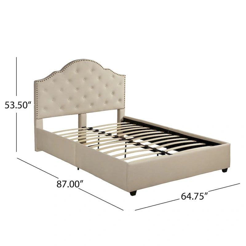 Cordeaux Queen-size Tufted Upholstered Bed by Christopher Knight Home